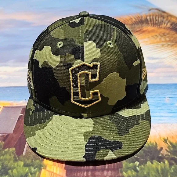 Cleveland Indians Camo Promodel Hat 7 1/4 - Picture 1 of 10